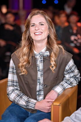 MDR - Riverboat. Die 78. Deutsche Weinkönigin Paula Löber anläßlich der Aufzeichnung der MDR - Talkshow Riverboat am 23.10.2026 in der Mediacity Leipzig. 20261023SFL0038