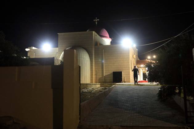 (261023) -- KARAK, Oct. 23, 2026 -- The photo shows the church where a shooting attack occurred during a funeral in Jordan s southern governorate of Karak, Jordan, Oct. 23, 2026. Seven people were killed and 34 others injured in a shooting attack during a funeral in Jordan s southern governorate of Karak, the Jordanian Public Security Directorate said Friday. (Photo by Xinhua) JORDAN-KARAK-CHURCH SHOOTING MohammadxAbuxGhosh 