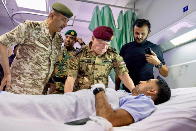 King of Jordan Visits Victims of Terrorist Attack on a Church - Karak King Abdullah II of Jordan visits victims of a deadly church attack at a military hospital in the city of Karak, Jordan, on October 23rd, 2026. Photo by Balkis Press ABACAPRESS.COM Karak Jordan  Copyright: xBalkisxPress ABACAx