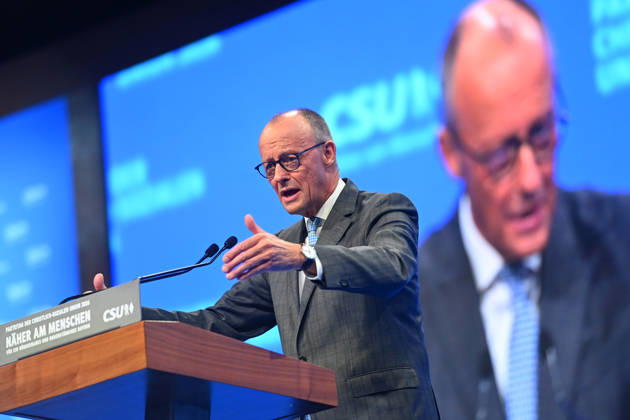Rede Bundeskanzler Friedrich MERZ, CSU Parteitag 2026 am 23.und 24.10..2026 MESSE MUENCHEN