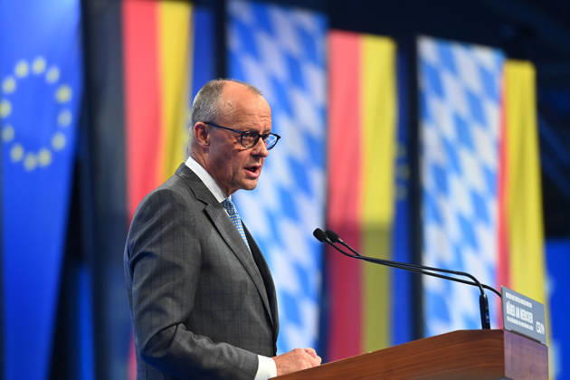 Rede Bundeskanzler Friedrich MERZ, CSU Parteitag 2026 am 23.und 24.10..2026 MESSE MUENCHEN