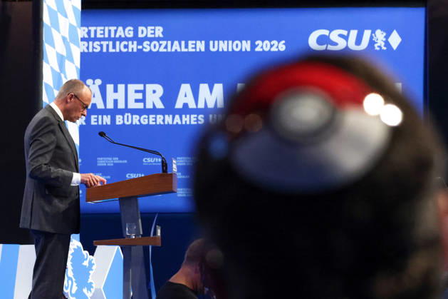 24.10.2026, CSU-Parteitag 2026 Friedrich Merz ( Bundeskanzler Bundesvorsitzender Vorsitzender Christlich Demokratische Union Deutschlands CDU ) auf dem CSU-Parteitag 2026 in der Messe München Copyright: xNordphoto Schneiderx