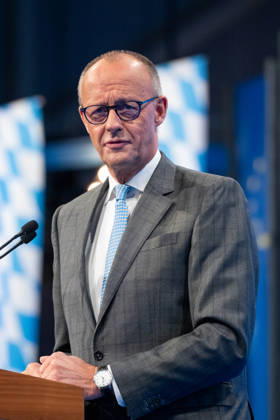 Tag 2, Parteitag 2026 der Partei CSU (Christlich-Soziale-Union) in der Messe München. Friedrich Merz (Bundeskanzler BRD Bundesrepublik Deutschland, CDU)
