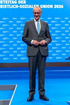 Tag 2, Parteitag 2026 der Partei CSU (Christlich-Soziale-Union) in der Messe München. Friedrich Merz (Bundeskanzler BRD Bundesrepublik Deutschland, CDU)