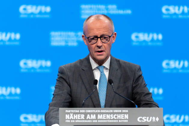 Tag 2, Parteitag 2026 der Partei CSU (Christlich-Soziale-Union) in der Messe München. Friedrich Merz (Bundeskanzler BRD Bundesrepublik Deutschland, CDU)