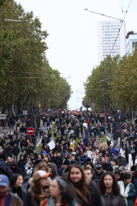 Yellow Vests Protest Act II - Paris Demonstration in favor of purchasing power, the protection of public services, and fiscal and social justice, in Paris on October 24, 2026 as part of a nationwide call for mobilisation bringing together former members of the Yellow Vest movement, labor unions, high school and university students. Photo by Raphael Lafargue ABACAPRESS.COM Paris France  Copyright: xLafarguexRaphael ABACAx