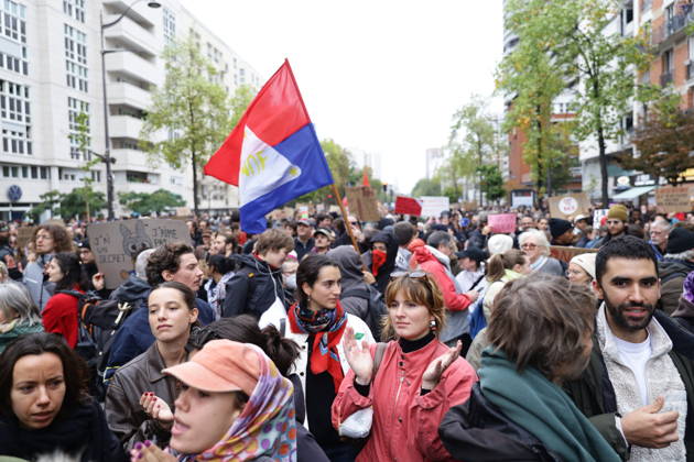 Demonstrators gather near Porte d Italie amid ongoing protests in Paris PARIS, FRANCE - OCTOBER 24: Demonstrators gather near Porte d Italie in Paris, France, on October 24, 2026, during a demonstration amid ongoing social and political tensions in France. Ibrahim Ezzat Anadolu Paris France. Editorial use only. Please get in touch for any other usage.  Copyright: x2026xAnadoluxIbrahimxEzzatx