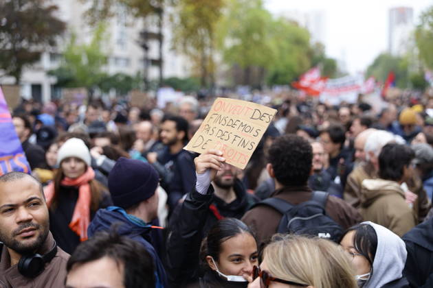 Demonstrators gather near Porte d Italie amid ongoing protests in Paris PARIS, FRANCE - OCTOBER 24: Demonstrators gather near Porte d Italie in Paris, France, on October 24, 2026, during a demonstration amid ongoing social and political tensions in France. Ibrahim Ezzat Anadolu Paris France. Editorial use only. Please get in touch for any other usage.  Copyright: x2026xAnadoluxIbrahimxEzzatx