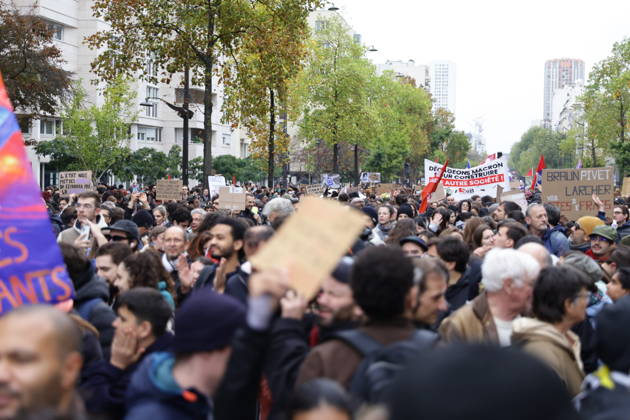 Demonstrators gather near Porte d Italie amid ongoing protests in Paris PARIS, FRANCE - OCTOBER 24: Demonstrators gather near Porte d Italie in Paris, France, on October 24, 2026, during a demonstration amid ongoing social and political tensions in France. Ibrahim Ezzat Anadolu Paris France. Editorial use only. Please get in touch for any other usage.  Copyright: x2026xAnadoluxIbrahimxEzzatx