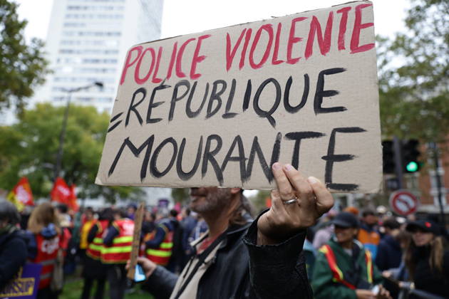 Demonstrators gather near Porte d Italie amid ongoing protests in Paris PARIS, FRANCE - OCTOBER 24: Demonstrators gather near Porte d Italie in Paris, France, on October 24, 2026, during a demonstration amid ongoing social and political tensions in France. Ibrahim Ezzat Anadolu Paris France. Editorial use only. Please get in touch for any other usage.  Copyright: x2026xAnadoluxIbrahimxEzzatx
