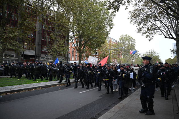 Demonstrators gather near Porte d Italie amid ongoing protests in Paris PARIS, FRANCE - OCTOBER 24: Demonstrators gather near Porte d Italie in Paris, France, on October 24, 2026, during a demonstration amid ongoing social and political tensions in France. Police take security measures during the protests. Mouneb Taim Anadolu Paris France. Editorial use only. Please get in touch for any other usage.  Copyright: x2026xAnadoluxMounebxTaimx