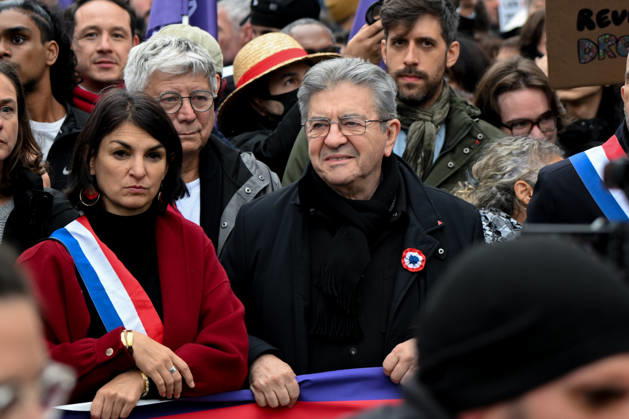 October 24 Demonstration in Paris: Jean-Luc Mélenchon Demonstration in support of purchasing power, the protection of public services, and fiscal and social justice, held in Paris on October 24, 2026, as part of a nationwide call to action bringing together former members of the Yellow Vest movement, labor unions, high school and college students 460732 2026 10 24  Copyright: xL.Urmanx xStarfacex STAR_460732_028