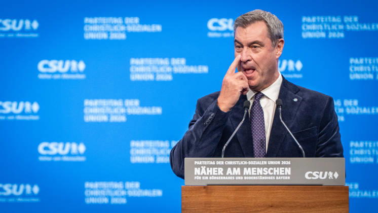 Markus Söder, CSU-Parteivorsitzender und Ministerpräsident von Bayern, auf dem Parteitag;Parteitag der CSU in München, München Bayern Deutschland Messegelände München
