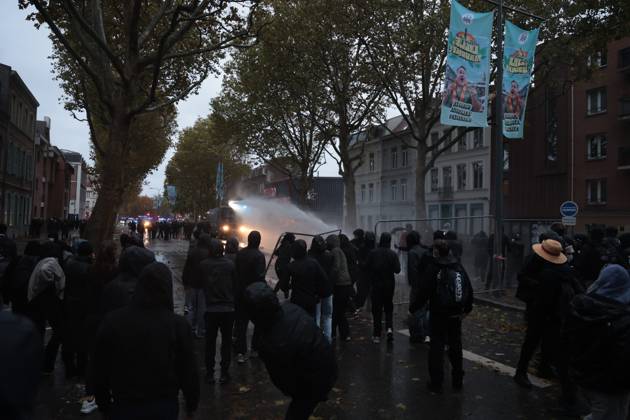 October 24, 2026, LILLE: Act 2 Protest Against the High Cost of Living PHOTOPQR VOIX DU NORD Alexis Christiaen Pib October 24, 2026 October 24, 2026, LILLE: Act 2 Protest Against the High Cost of Living Photo by Alexis Christiaen Pib, La Voix du Nord, France, Oct. 24, 2026. Another day of protests this Saturday, and amid fears of renewed violence and looting, restrictions on freedom of movement and assembly have multiplied, drawing sharp criticism from civil liberties groups in northern France. Copyright: xPHOTOPQR VOIXxDUxNORD MAXPPPxAlexisxChristiaenx(Pib)x 20261024VDN7085 20261024VDN7270