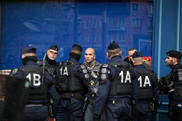 Police intervene in demonstrators amid ongoing protests in Paris PARIS, FRANCE - OCTOBER 24: Demonstrators carrying banners, gather during a demonstration amid ongoing social and political tensions in Paris, France, on October 24, 2026. Police take security measures during the protests. Mouneb Taim Anadolu Paris France. Editorial use only. Please get in touch for any other usage.  Copyright: x2026xAnadoluxMounebxTaimx
