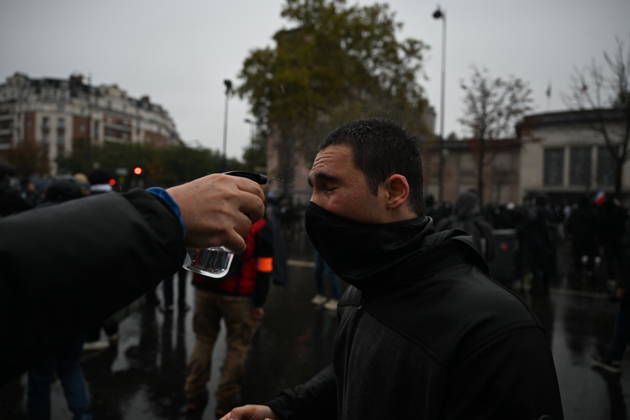 Police intervene in demonstrators amid ongoing protests in Paris PARIS, FRANCE - OCTOBER 24: Demonstrators carrying banners, gather during a demonstration amid ongoing social and political tensions in Paris, France, on October 24, 2026. Police take security measures during the protests. Mouneb Taim Anadolu Paris France. Editorial use only. Please get in touch for any other usage.  Copyright: x2026xAnadoluxMounebxTaimx