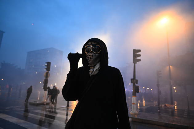 Police intervene in demonstrators amid ongoing protests in Paris PARIS, FRANCE - OCTOBER 24: Police intervene in protesters as demonstrators carrying banners, gather during a demonstration amid ongoing social and political tensions in Paris, France, on October 24, 2026. Mouneb Taim Anadolu Paris France. Editorial use only. Please get in touch for any other usage.  Copyright: x2026xAnadoluxMounebxTaimx