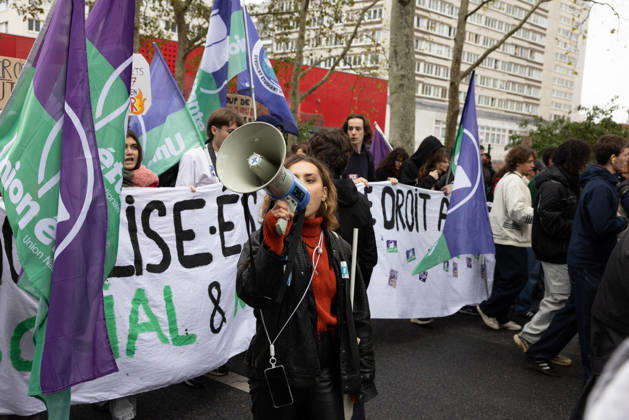 Demonstration on Saturday, October 24, 2026, starting at the Porte d’Italie in Paris. A large-scale rally brought together a massive crowd in the streets of the capital, reflecting strong popular mobilization. The demonstrators set off from the south of Paris, forming a dense procession in an atmosphere of collective mobilization. Frederic Levebvre Bestimage Paris France  Copyright: xFredericxLefebvrex xBestimagexFredericxLefebvrex xBestimagex