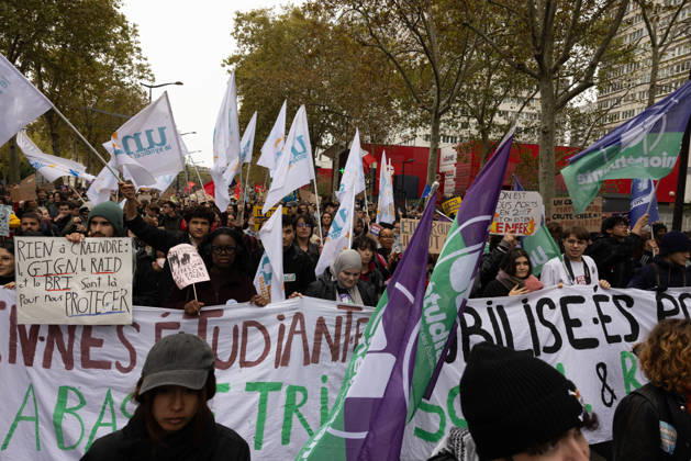 Demonstration on Saturday, October 24, 2026, starting at the Porte d’Italie in Paris. A large-scale rally brought together a massive crowd in the streets of the capital, reflecting strong popular mobilization. The demonstrators set off from the south of Paris, forming a dense procession in an atmosphere of collective mobilization. Frederic Levebvre Bestimage Paris France  Copyright: xFredericxLefebvrex xBestimagexFredericxLefebvrex xBestimagex
