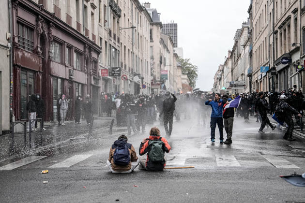 Police intervene in demonstrators amid ongoing protests in Nancy NANCY, FRANCE - OCTOBER 24: Police clash with protesters with water cannons and tear gas during a demonstration amid ongoing social and political tensions in Nancy, France, on October 24, 2026. Muhammed Said Tako Anadolu Nancy France. Editorial use only. Please get in touch for any other usage.  Copyright: x2026xAnadoluxMuhammedxSaidxTakox