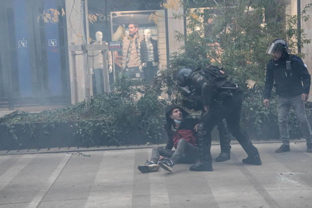 Police intervene in demonstrators amid ongoing protests in Nancy NANCY, FRANCE - OCTOBER 24: Police clash with protesters with water cannons and tear gas during a demonstration amid ongoing social and political tensions in Nancy, France, on October 24, 2026. Muhammed Said Tako Anadolu Nancy France. Editorial use only. Please get in touch for any other usage.  Copyright: x2026xAnadoluxMuhammedxSaidxTakox