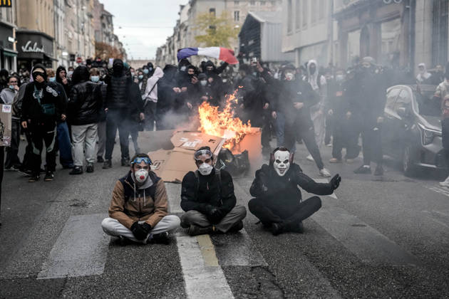 Police intervene in demonstrators amid ongoing protests in Nancy NANCY, FRANCE - OCTOBER 24: Police clash with protesters with water cannons and tear gas during a demonstration amid ongoing social and political tensions in Nancy, France, on October 24, 2026. Muhammed Said Tako Anadolu Nancy France. Editorial use only. Please get in touch for any other usage.  Copyright: x2026xAnadoluxMuhammedxSaidxTakox