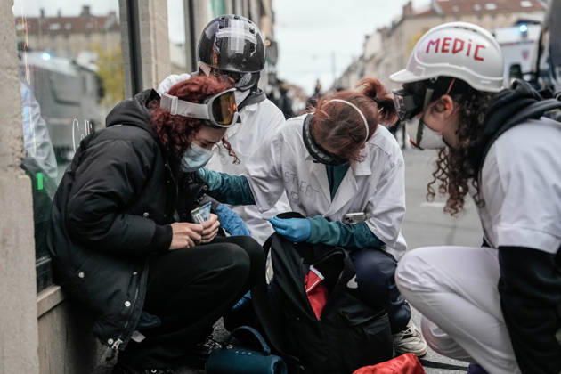 Police intervene in demonstrators amid ongoing protests in Nancy NANCY, FRANCE - OCTOBER 24: Police clash with protesters with water cannons and tear gas during a demonstration amid ongoing social and political tensions in Nancy, France, on October 24, 2026. Muhammed Said Tako Anadolu Nancy France. Editorial use only. Please get in touch for any other usage.  Copyright: x2026xAnadoluxMuhammedxSaidxTakox