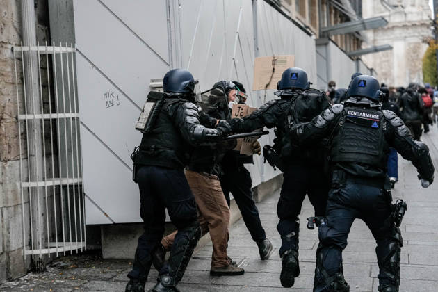 Police intervene in demonstrators amid ongoing protests in Nancy NANCY, FRANCE - OCTOBER 24: Police clash with protesters with water cannons and tear gas during a demonstration amid ongoing social and political tensions in Nancy, France, on October 24, 2026. Muhammed Said Tako Anadolu Nancy France. Editorial use only. Please get in touch for any other usage.  Copyright: x2026xAnadoluxMuhammedxSaidxTakox