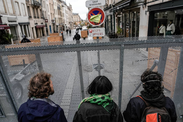 Police intervene in demonstrators amid ongoing protests in Nancy NANCY, FRANCE - OCTOBER 24: Protesters holding banners gather as police take security measures during a demonstration amid ongoing social and political tensions in Nancy, France, on October 24, 2026. Muhammed Said Tako Anadolu Nancy France. Editorial use only. Please get in touch for any other usage.  Copyright: x2026xAnadoluxMuhammedxSaidxTakox