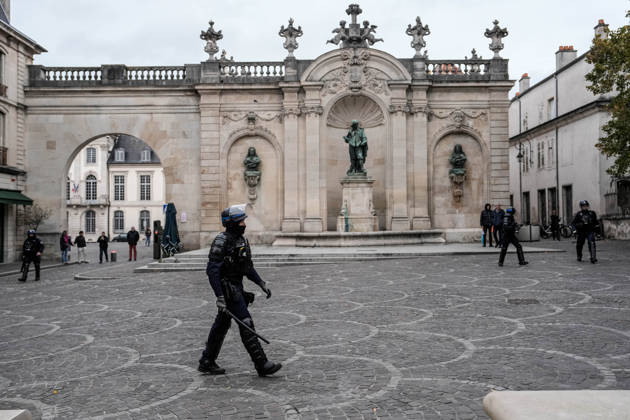 Police intervene in demonstrators amid ongoing protests in Nancy NANCY, FRANCE - OCTOBER 24: Protesters holding banners gather as police take security measures during a demonstration amid ongoing social and political tensions in Nancy, France, on October 24, 2026. Muhammed Said Tako Anadolu Nancy France. Editorial use only. Please get in touch for any other usage.  Copyright: x2026xAnadoluxMuhammedxSaidxTakox