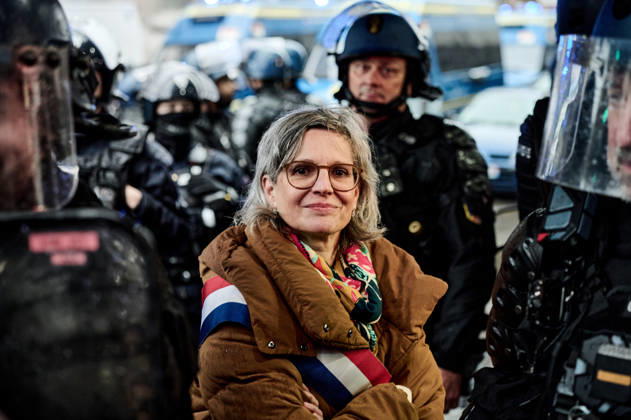 Ecologist MP Sandrine Rousseau, during the protest against the high cost of living and the deterioration of the school system, on October 24, 2026, in Paris. - 24 10 2026 - France Paris Paris -  AntoninxBuratx xLexPictorium LePictorium_0344824