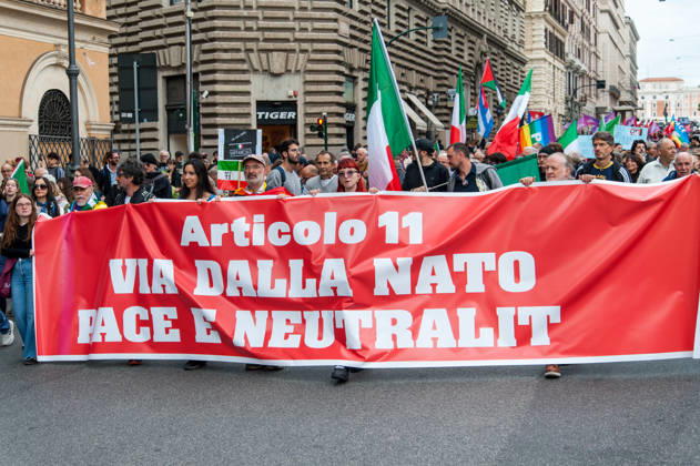 IPA90132245 - October 24, 2026: Demonstration in Rome organized by the October 17 Movement. P.S.: The photo may be used provided that the context in which it was taken is respected and that there is no intent to defame the individuals depicted.  Copyright: xStefanoxRonchinix xStefanoxxRonchinix IPA90132245