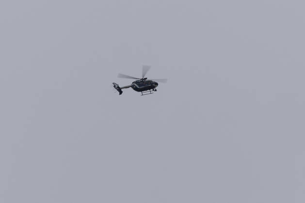 Yellow Vests Protest Act II - Paris RL Gendarmerie helicopter during a demonstration in favor of purchasing power, the protection of public services, and fiscal and social justice, in Paris on October 24, 2026 as part of a nationwide call for mobilisation and protest bringing together former members of the Yellow Vest movement, labor unions, high school and university students. Photo by Raphael Lafargue ABACAPRESS.COM Paris France  Copyright: xLafarguexRaphael ABACAx