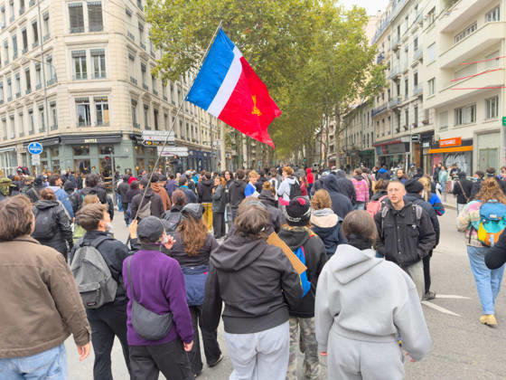 Lyon France Protests October 24 Demonstrators gather during a protest in Lyon, France on October 24, 2026. Authorities deployed around 70,000 security personnel across France for renewed protests over the cost of living, after unrest a week earlier saw public buildings damaged, hundreds of shops looted and about 2,700 people arrested. Lyon Rhone Alpes France Copyright: xAbolfazlxSalmanzadehx