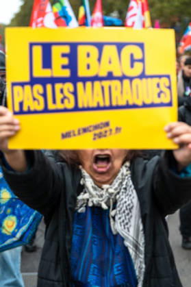 October 24, 2026, Paris, Antwerp, France: PARIS - OCTOBER 24 2026..110,000 people have taken to the streets in Paris for the second weekend running. Across France, the figure stands at 450,000. .The City of Paris authorised a demonstration away from the city centre after events got completely out of hand last weekend..Various trade unions, united under the well-known banner of Les Gilets Jaunes, together with the young people who have been protesting for weeks, had called for this demonstration..It was a colourful mix of young and old and people of all ethnicities¦ who took to the streets together to demand, amongst other things, greater purchasing power, to protest against the genocide in Gaza and against racism¦..Shortly after - ZUMAr234 20261024_zip_r234_005 Copyright: xBobxReijndersx