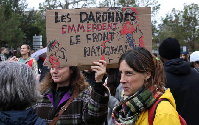 Yellow Vests Protest Act II - Paris Demonstration in favor of purchasing power, the protection of public services, and fiscal and social justice, in Paris on October 24, 2026 as part of a nationwide call for mobilisation bringing together former members of the Yellow Vest movement, labor unions, high school and university students. Photo by Florian Aventurier ABACAPRESS.COM Paris France  Copyright: xAvenetxPascal ABACAx
