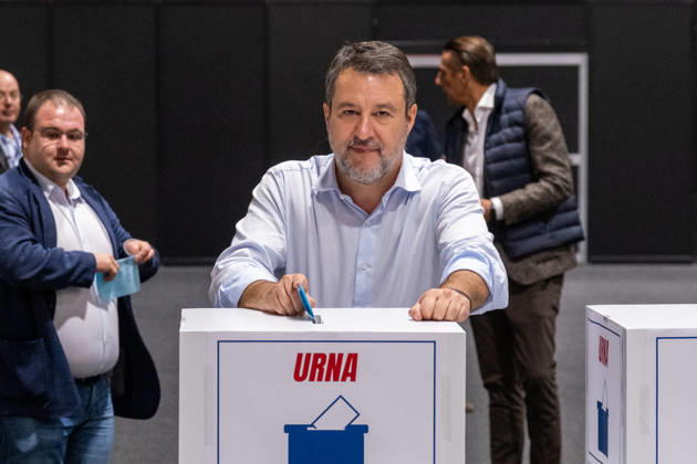 News - Congresso Federale della Lega Matteo Salvini, Minister of infrastructure and transportation and Lega national secretary votes to elect the next Lega secretary. Milan, Italy, 25 10 2026. Milano Milano Italy Copyright: xLeonardoxGaravagliax xLiveMediax LPN_2769959