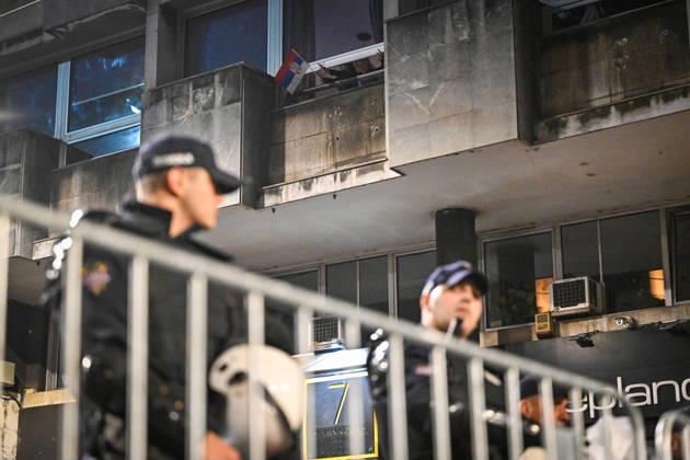 October 25, 2026, Belgrade, Belgrade, Serbia: Heavy police presence at Pioneers Park in Belgrade, on the night of the Serbian elections on 25 October, 2026 Belgrade Serbia - ZUMAa256 20261025_zip_a256_005 Copyright: xDanielxAlfoldix