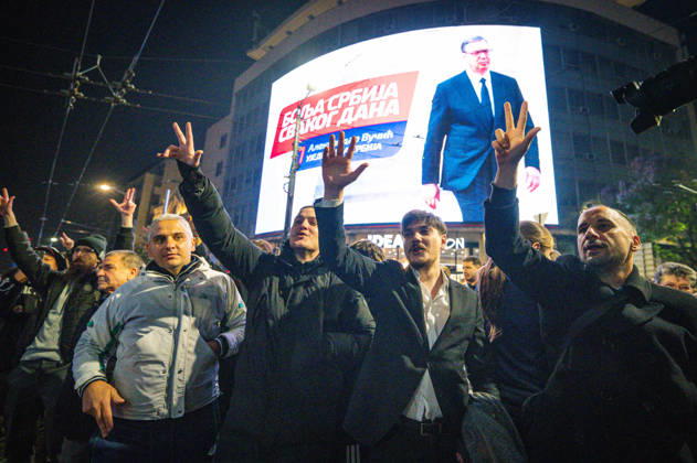 October 25, 2026, Belgrade, Belgrade, Serbia: Serbians are flooding to the streets of Belgrade as polls closed on the night of the Serbian elections on 25 October, 2026 Belgrade Serbia - ZUMAa256 20261025_zip_a256_010 Copyright: xDanielxAlfoldix
